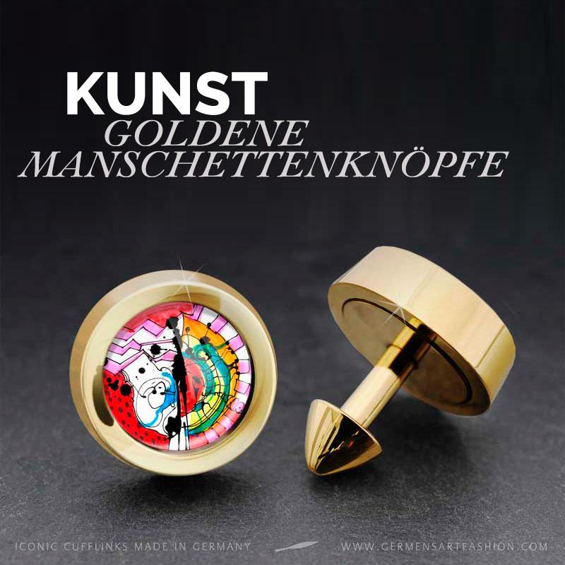 goldener Manschettenknopf mit...