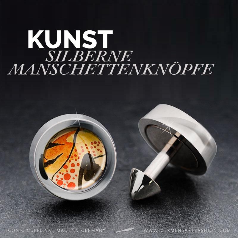 Silberner Manschettenknopf mit...