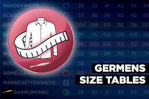 GERMENS® Size tables