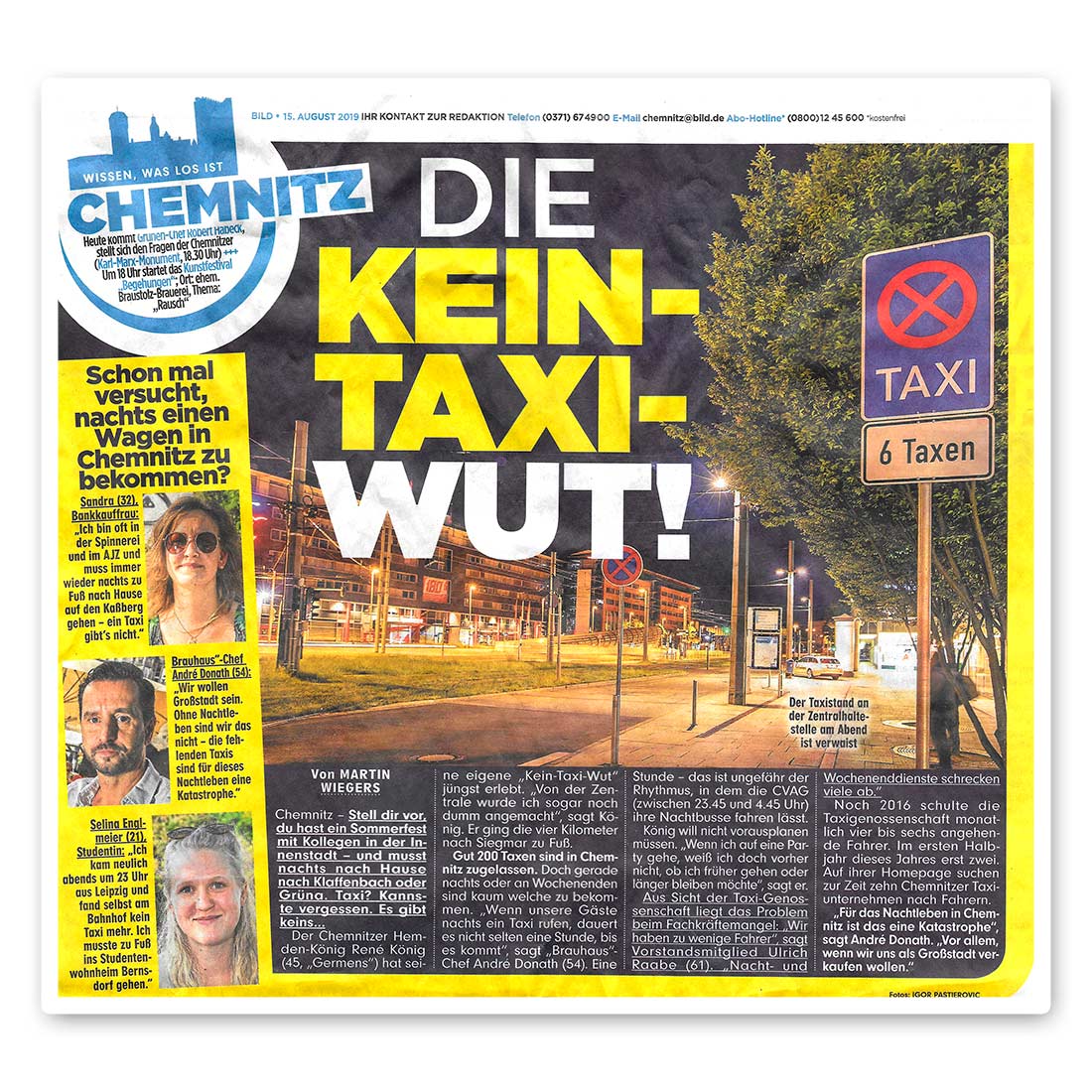 GERMENS artfashion - BILD Zeitung Chemnitz - 15.08.2019