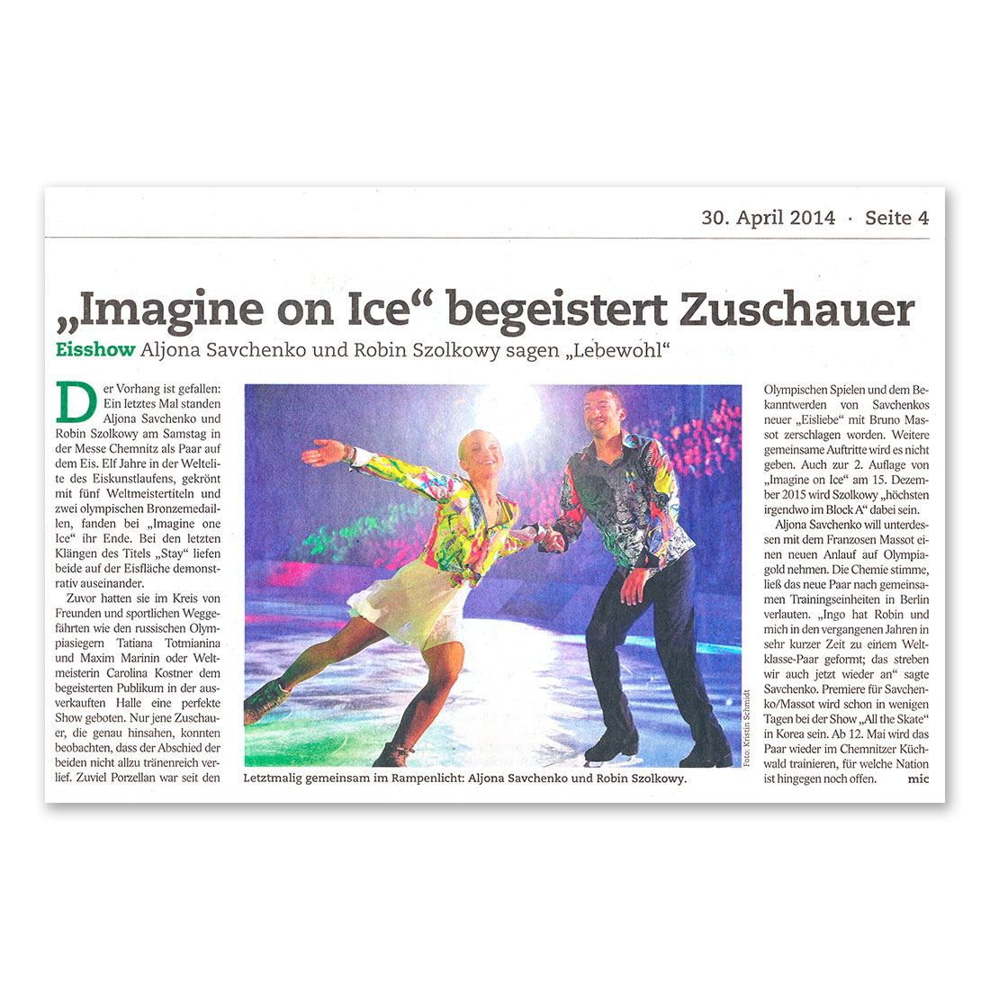 GERMENS artfashion - BLICK Zeitung Chemnitz - 30.04.2014
