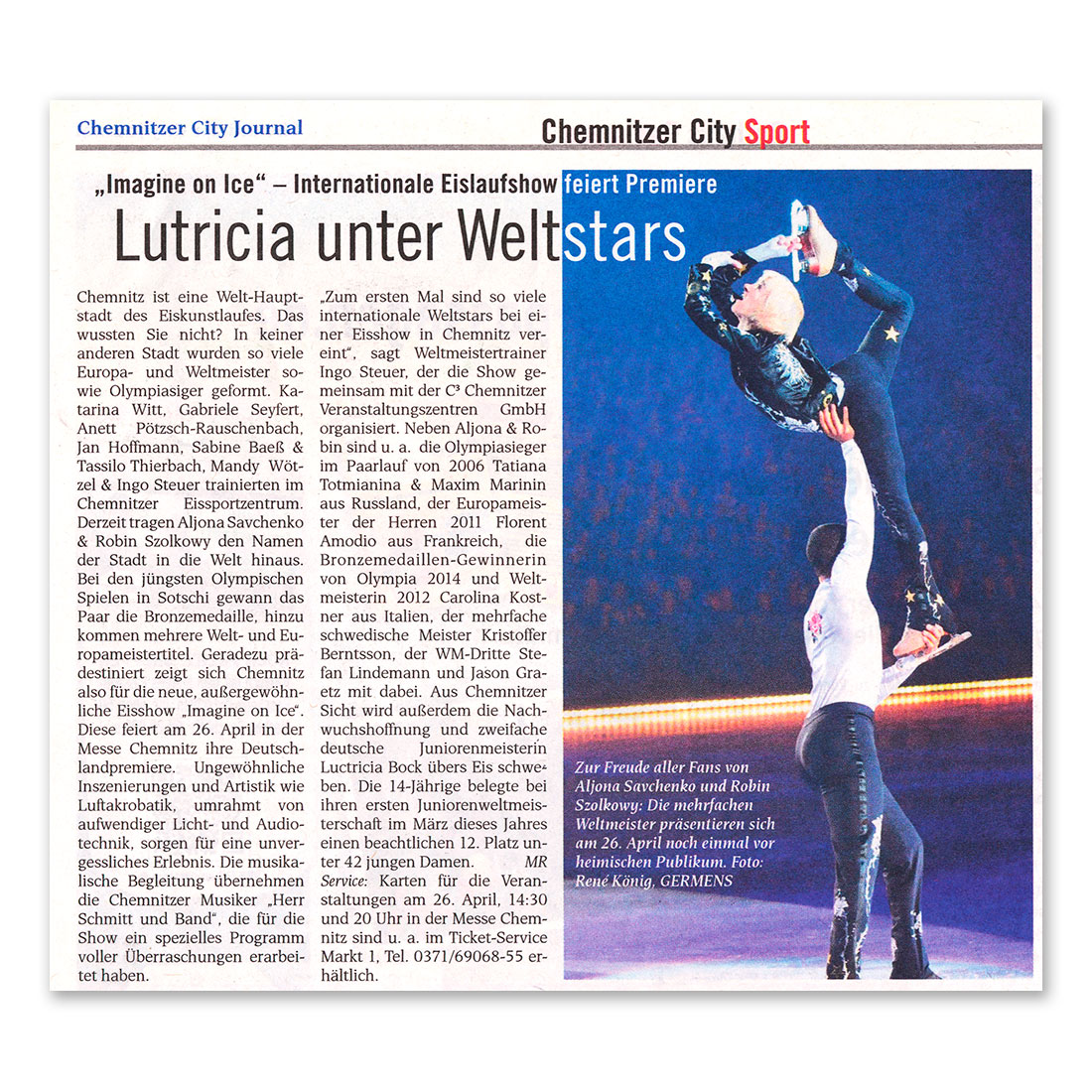 GERMENS artfashion - City Journal Chemnitz - April 2014