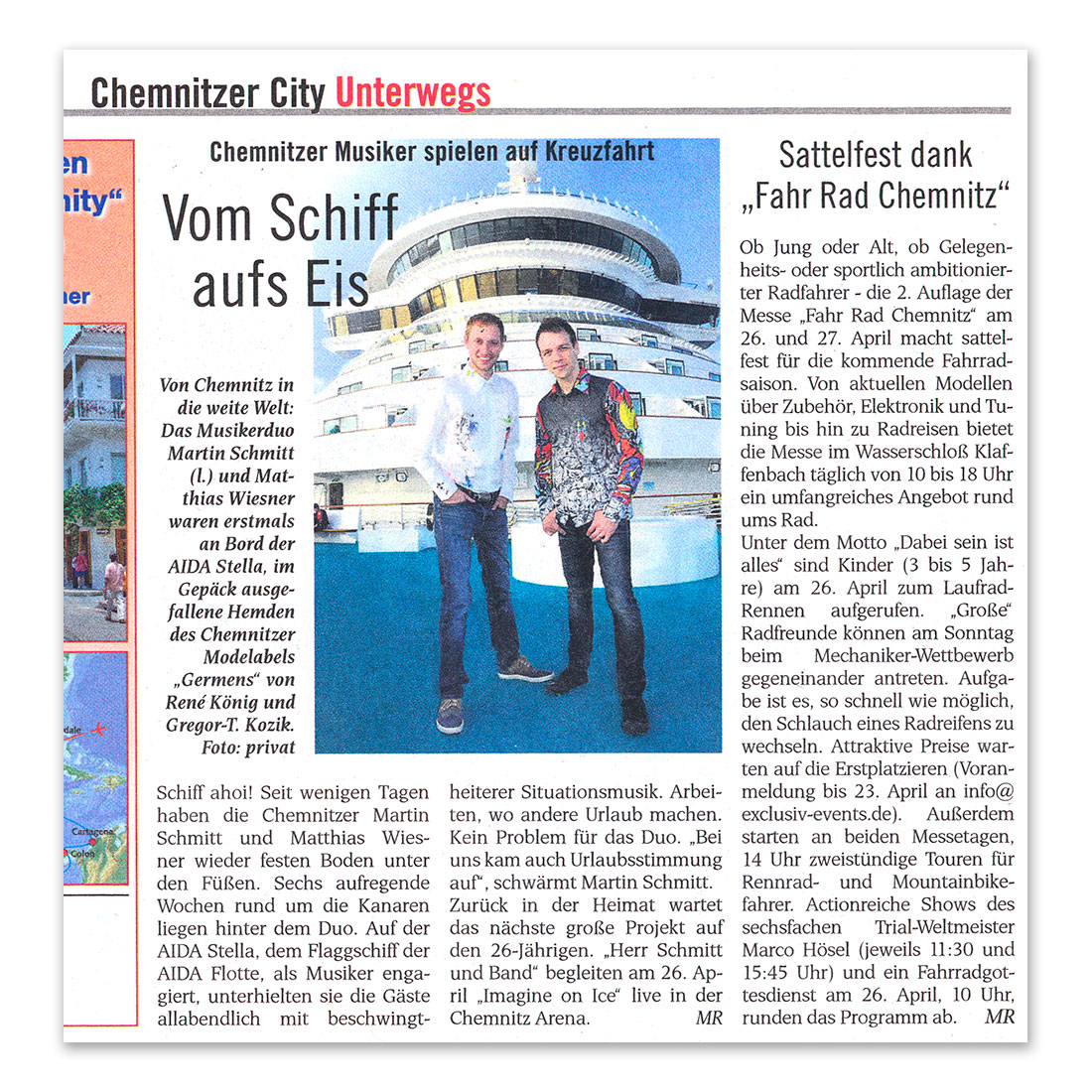 GERMENS artfashion - City Journal Chemnitz - April 2014