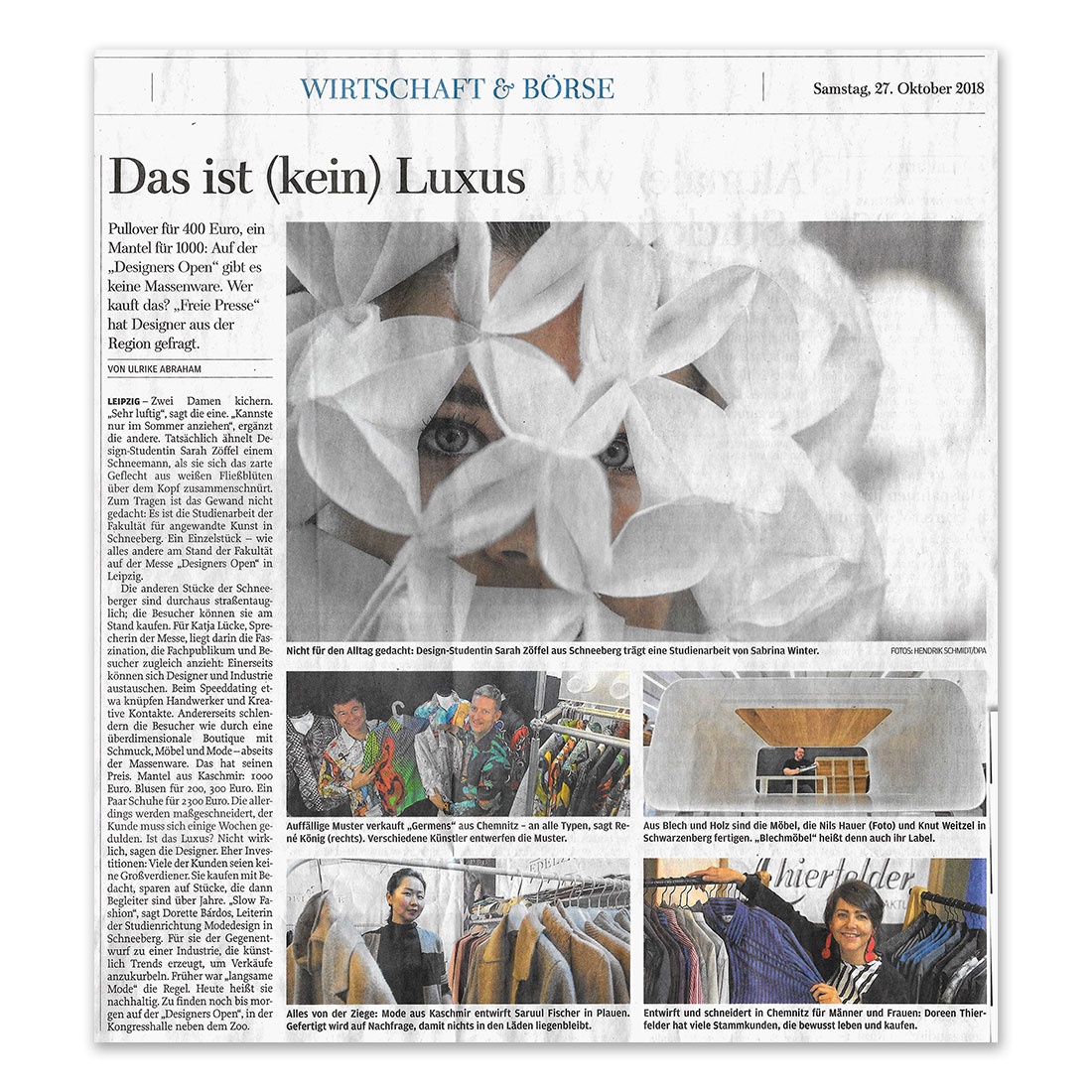 GERMENS artfashion - Freie Presse Chemnitz - 27.10.2018