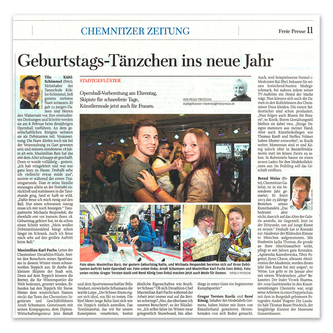 GERMENS artfashion - Freie Presse Chemnitz - 05.01.2015