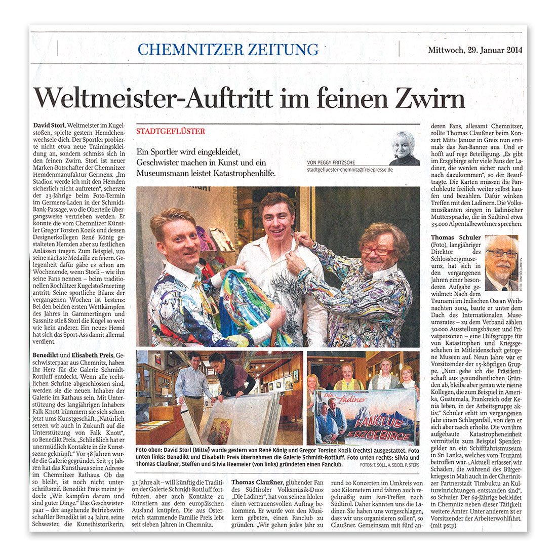 GERMENS artfashion - Freie Presse Chemnitz - 29.01.2014
