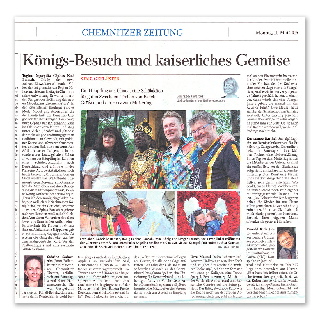 GERMENS artfashion - Freie Presse Chemnitz - 11.05.2015