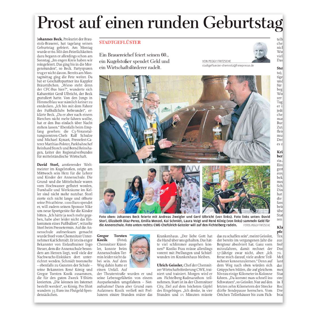 GERMENS artfashion - Freie Presse Chemnitz - 15.06.2013