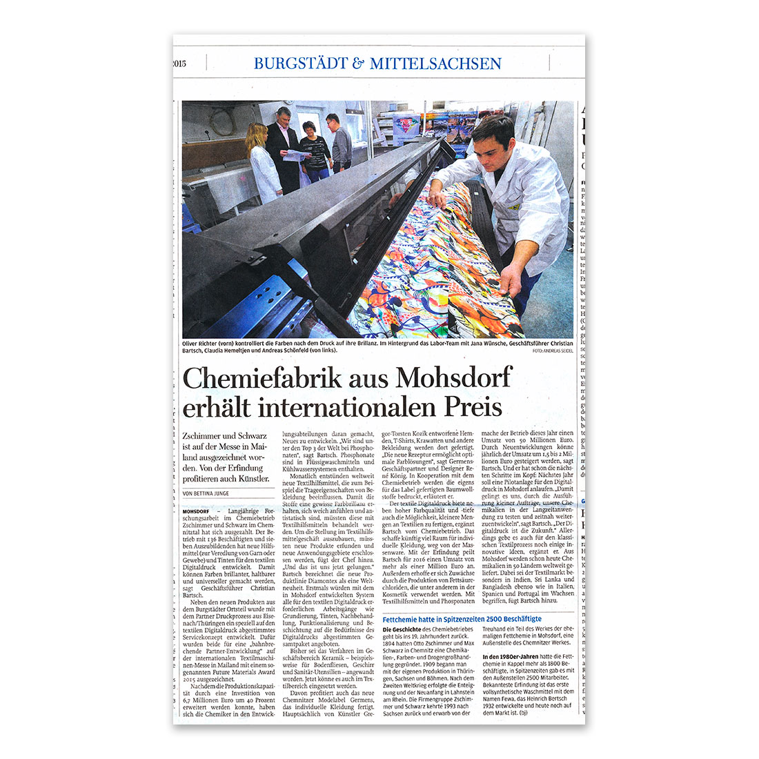 GERMENS artfashion - Freie Presse Chemnitz - 15.12.2015