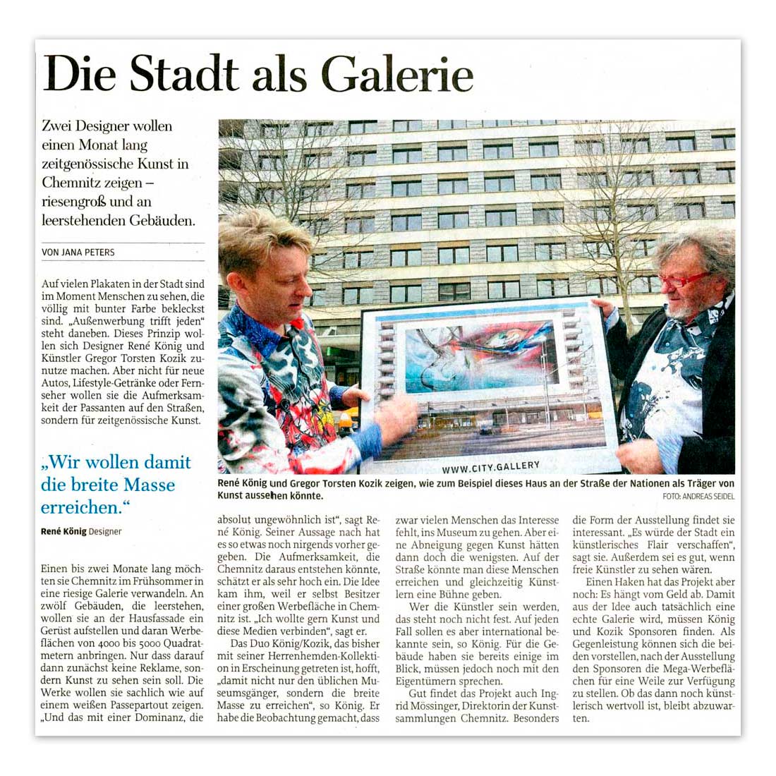 GERMENS artfashion - Freie Presse Chemnitz - 07.03.2014