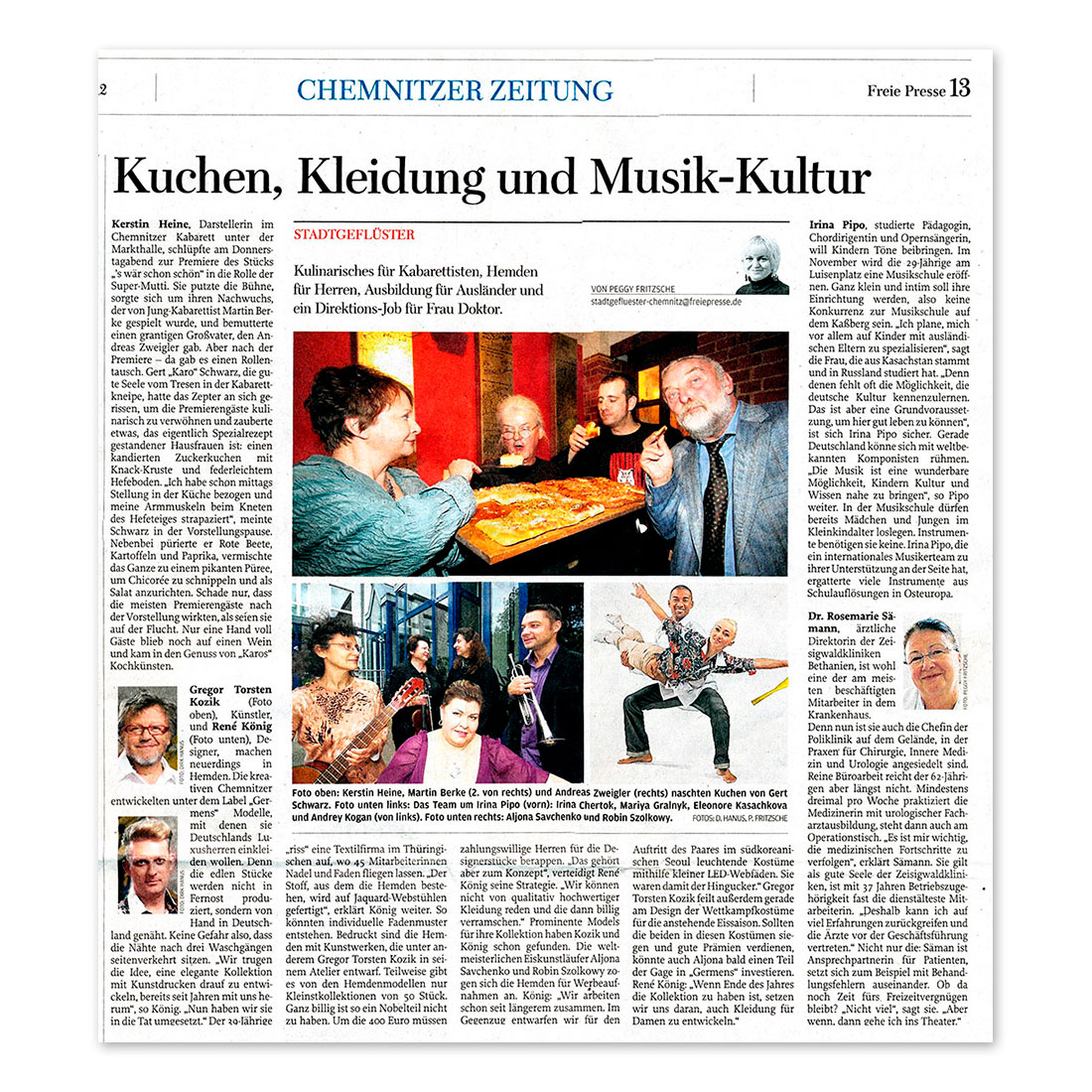 GERMENS artfashion - Freie Presse Chemnitz - 20.10.2012