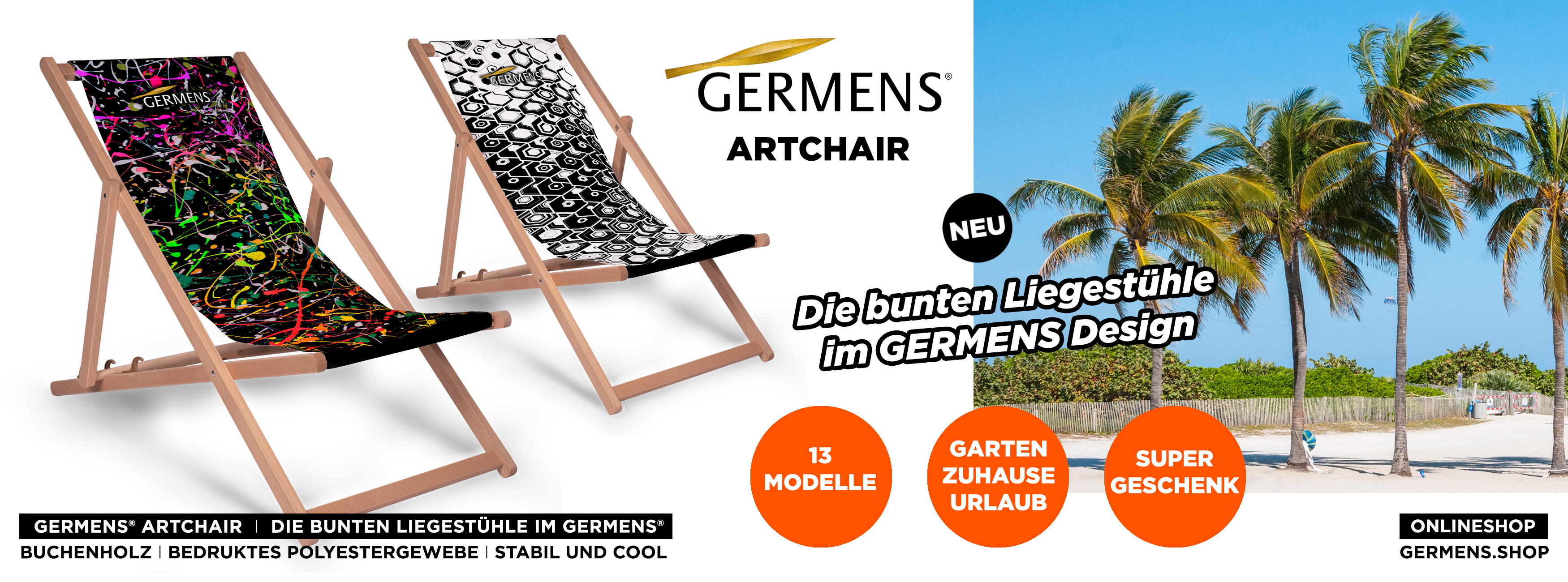 GERMENS artchair - der bunte Liegestuhl