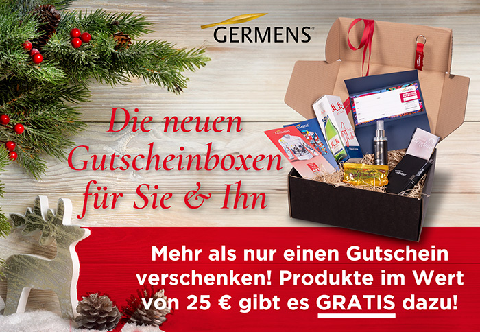 GERMENS voucher boxes - Give away more than just a voucher - Free products worth ?25