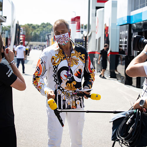 RTL-Moderator Kai Ebel im GERMENS Hemd EQUINOX zur Formel 1 in Monza 2020