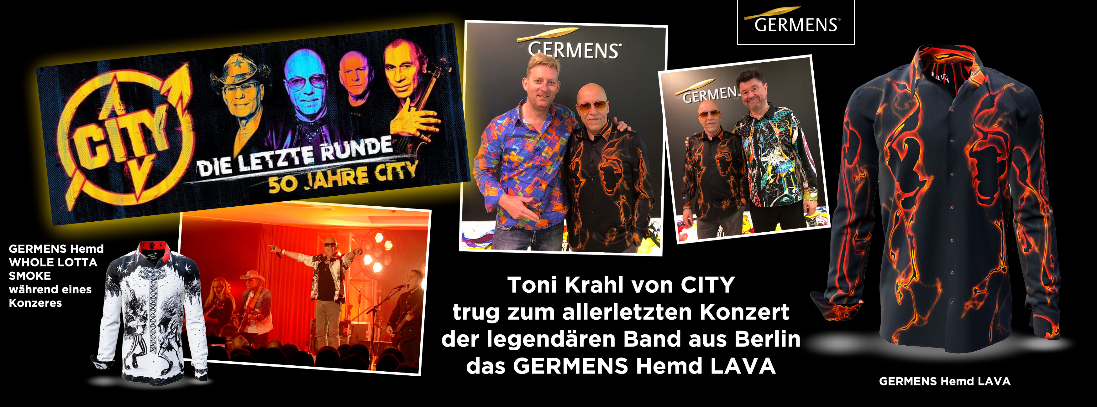 Toni Krahl von CITY im GERMENS Hemd WHOLE LOTTA SMOKE und LAVA