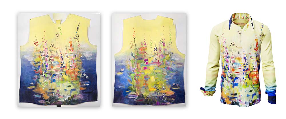 Barbara Schau, gemalte Vorlage fr Hemd Giverny