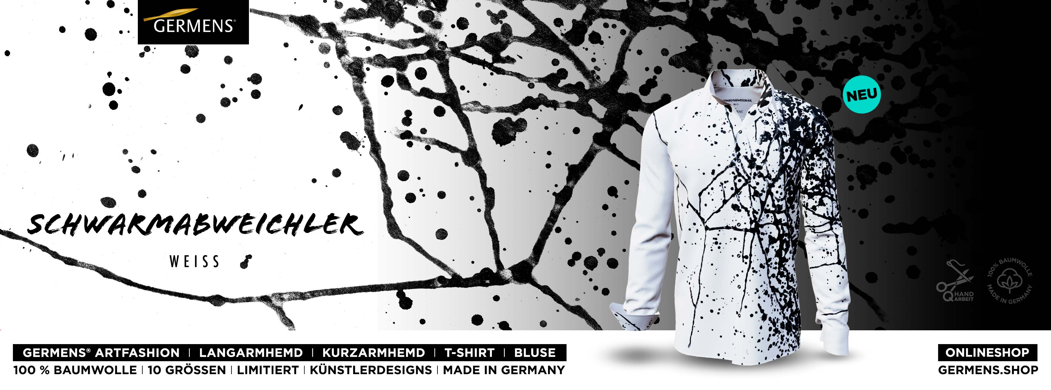 GERMENS Design SCHWARMABWEICHLER WEISS (220-1) Shirts - Blouses - T-shirts