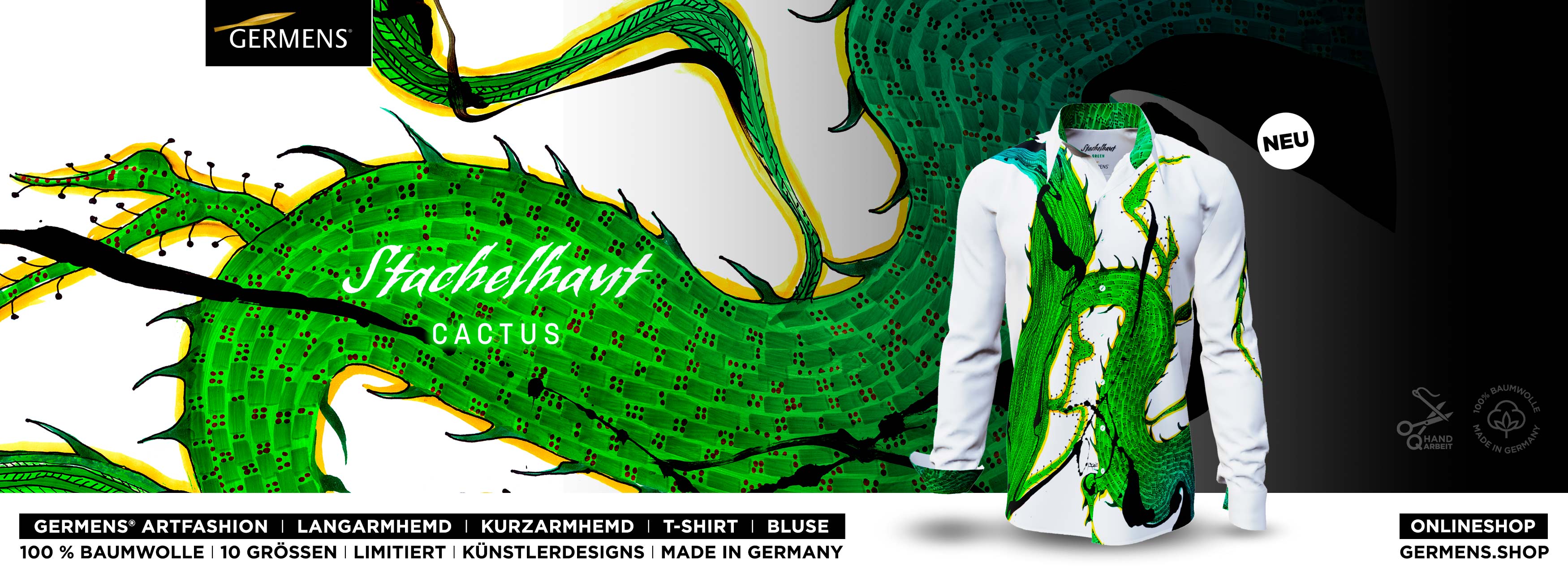 GERMENS® Design STACHELHAUT CACTUS (224-1) Shirts - Blouses - T-shirts