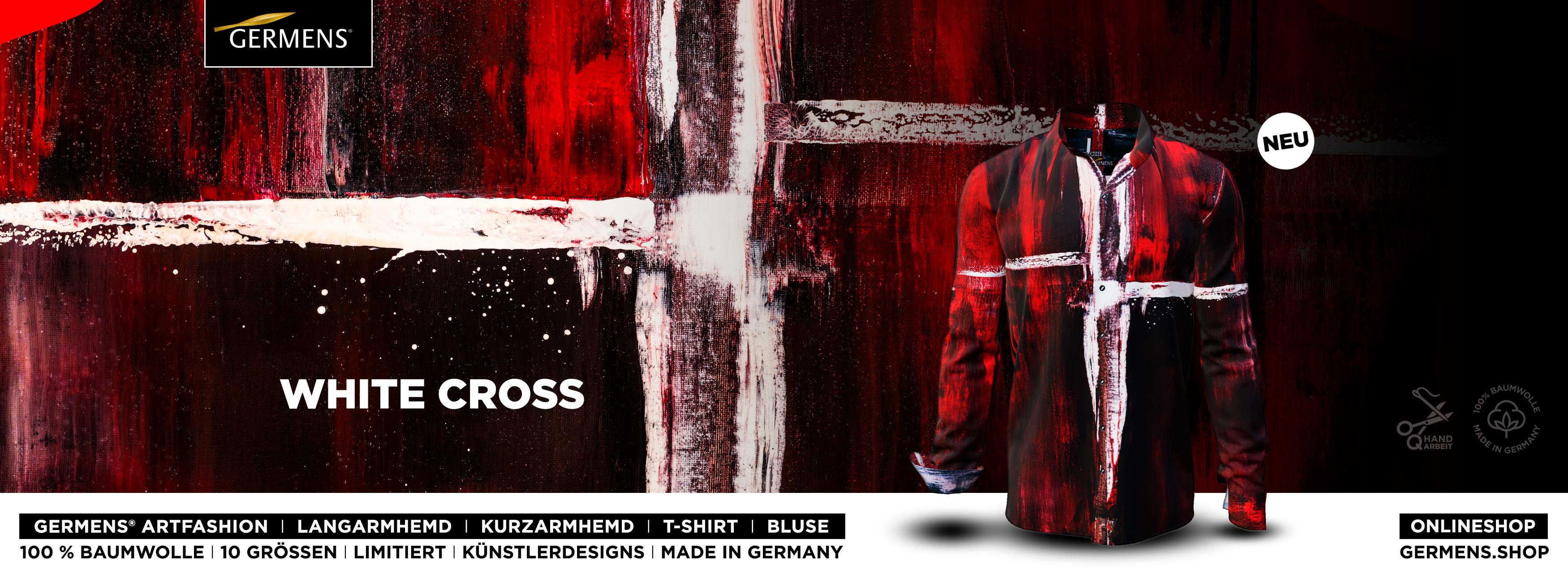 GERMENS Design WHITE CROSS (265) Shirts - Blouses - T-shirts