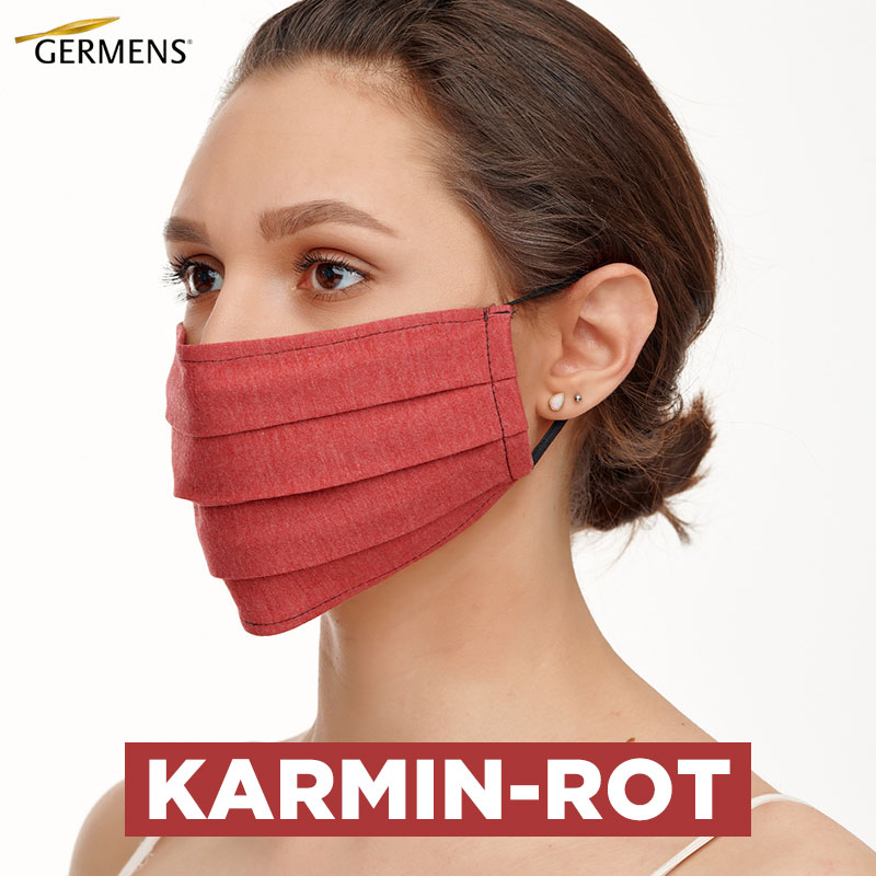 GERMENS Mund- und Nasenmasken Baumwolle KARMINROT