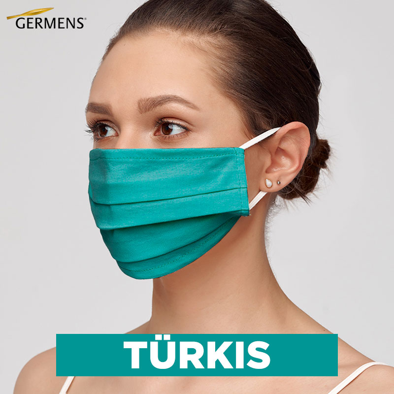 GERMENS Mund- und Nasenmasken Baumwolle TÜRKIS