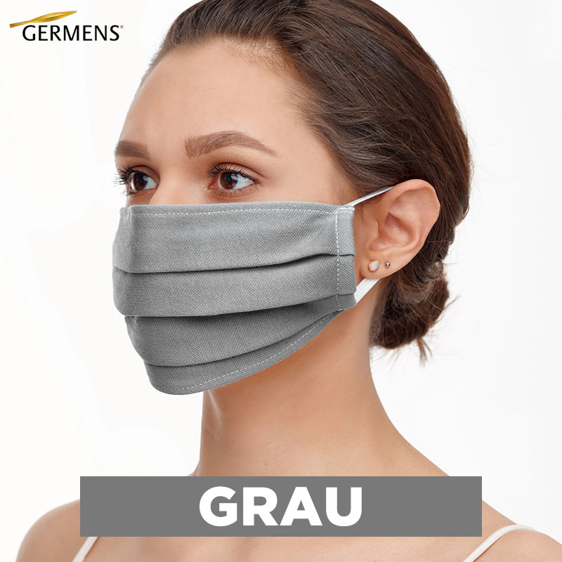 GERMENS Mund- und Nasenmasken Baumwolle GRAU