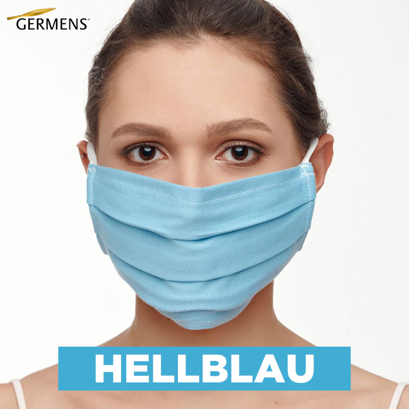 GERMENS Mund- und Nasenmasken Baumwolle HELLBLAU