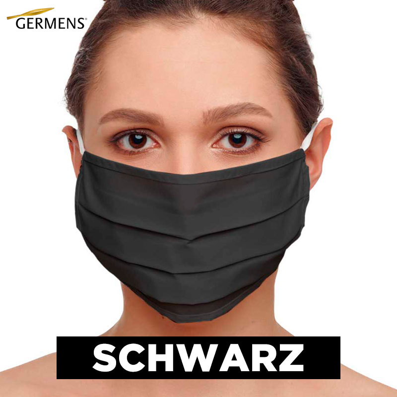 GERMENS Mund- und Nasenmasken Baumwolle SCHWARZ