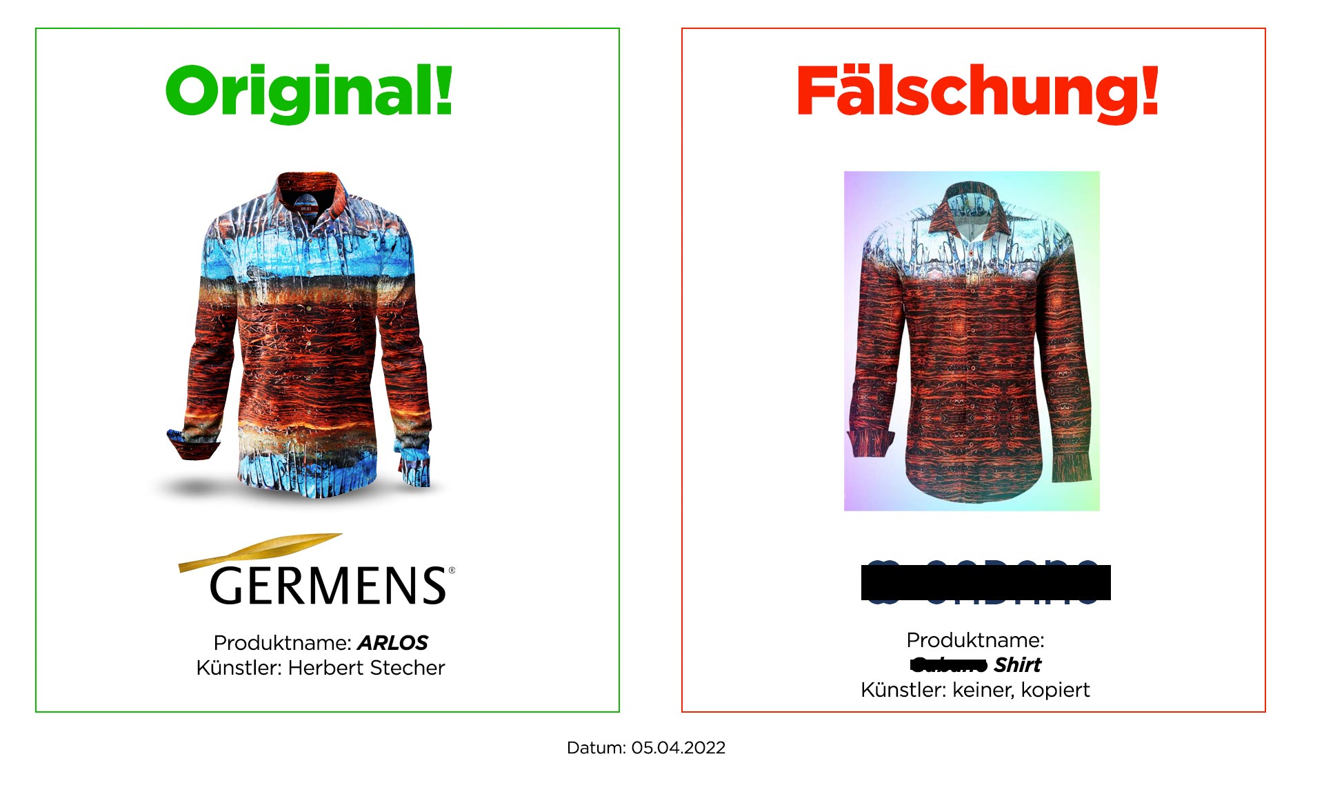 Original GERMENS Hemd ARLOS und Plagiat