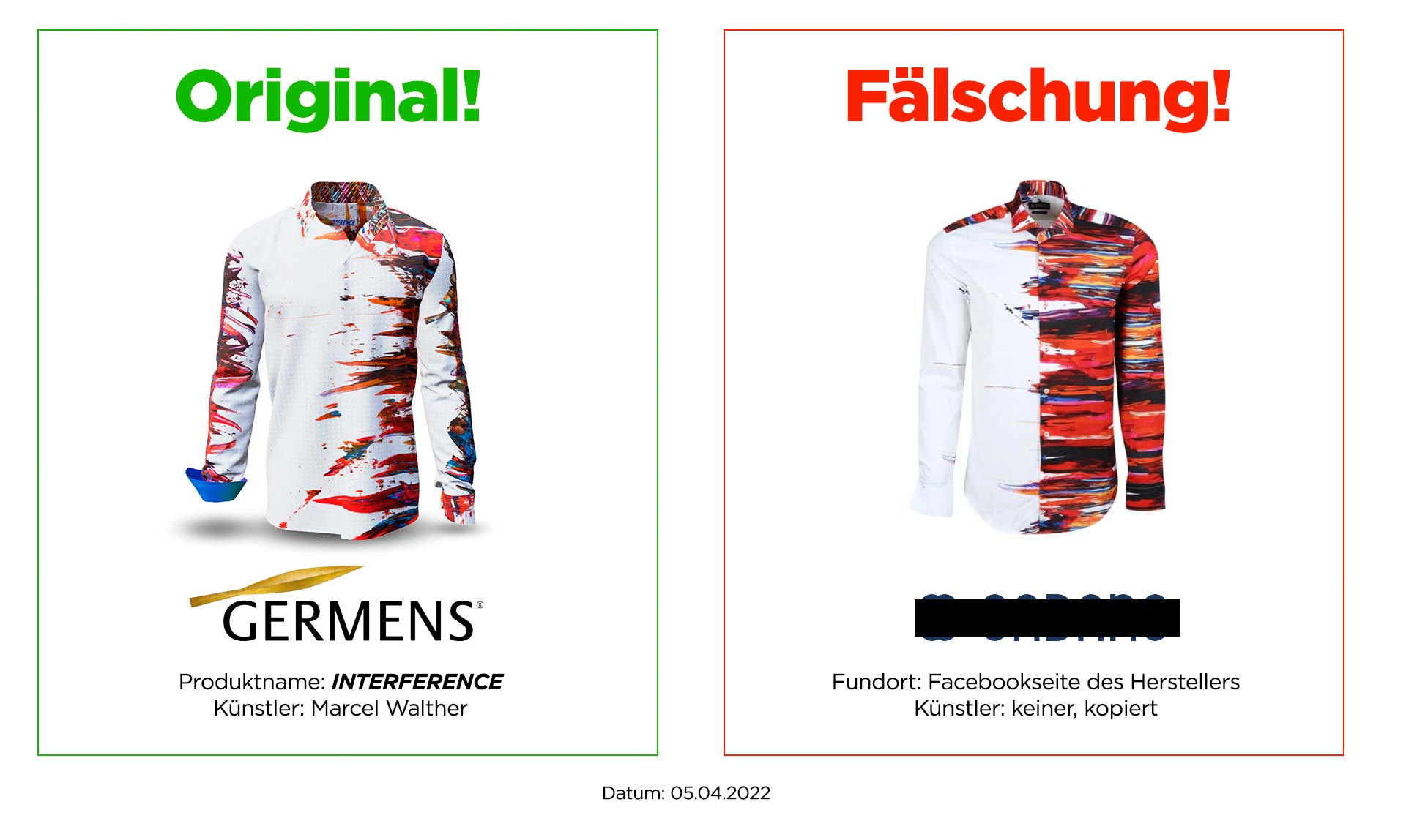 Original GERMENS Hemd INTERFERENCE und Plagiat