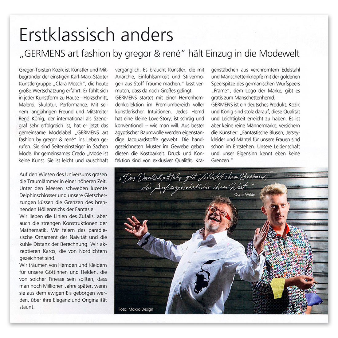 GERMENS artfashion - Echt Klasse Magazin Chemnitz - Herbst 2012