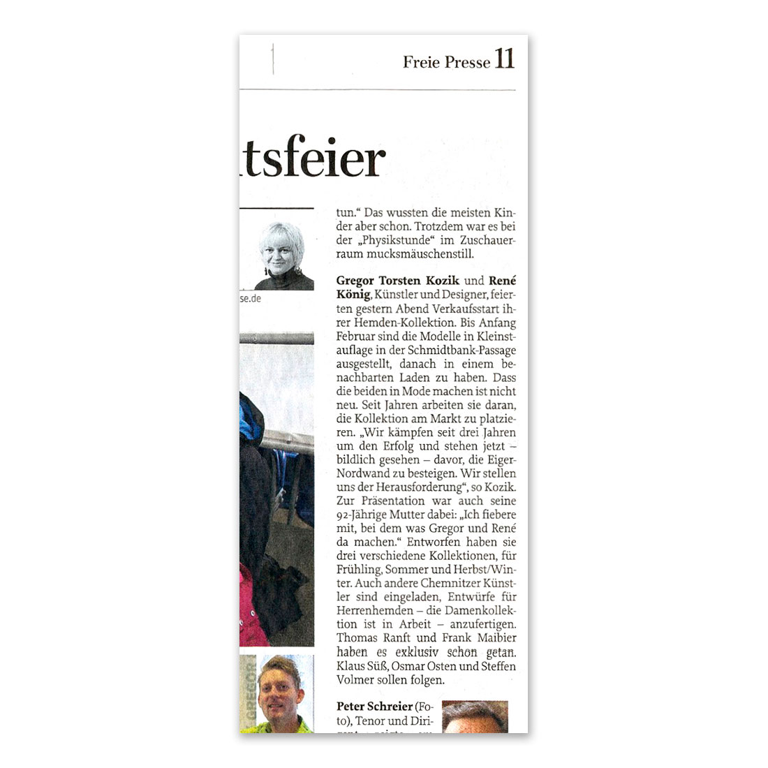 GERMENS artfashion - Freie Presse Chemnitz - 09.12.2013