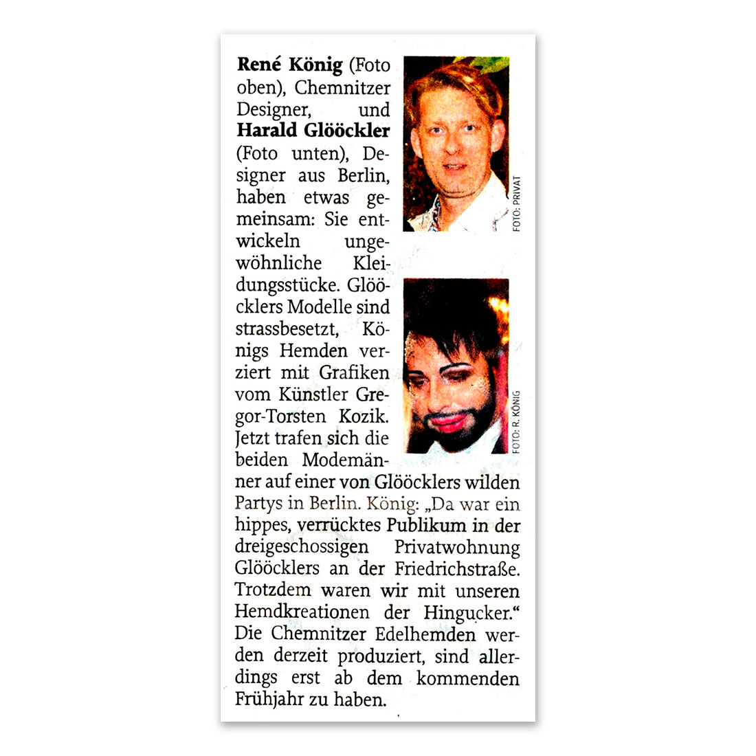 GERMENS artfashion - Freie Presse Chemnitz - 14.12.2012