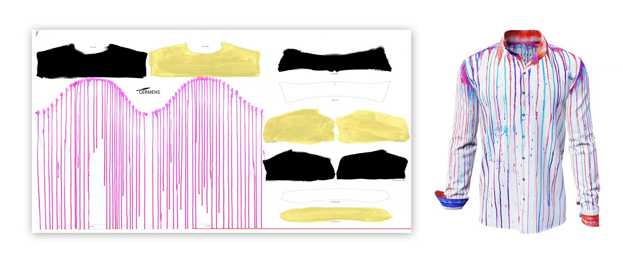 Chridstian Manss, gemalte Vorlage fr Hemd Stripes