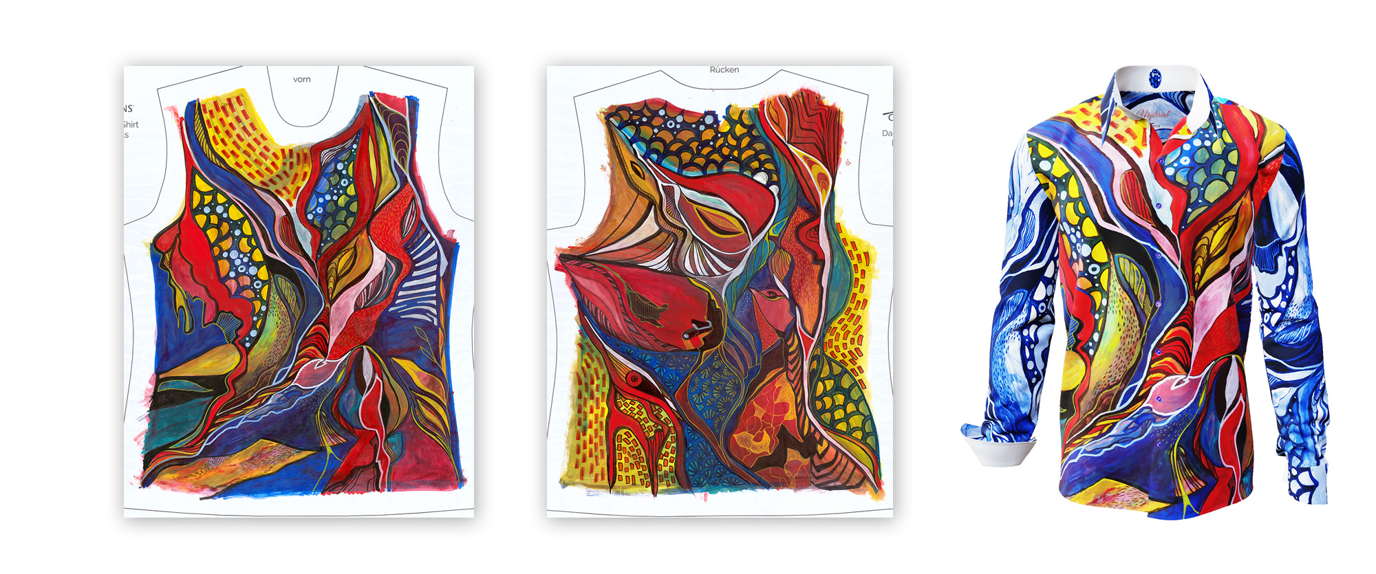 Daniela Schieck, gemalte Vorlage fr Hemd Mysterial