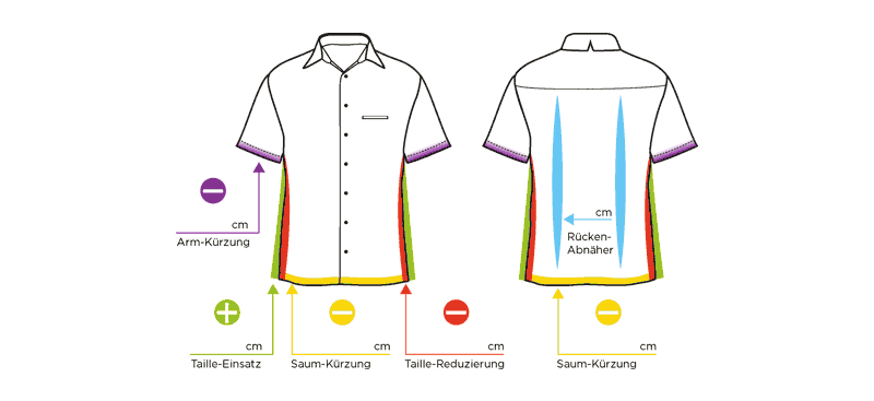 GERMENS® Änderungsservice an Kurzarmhemden