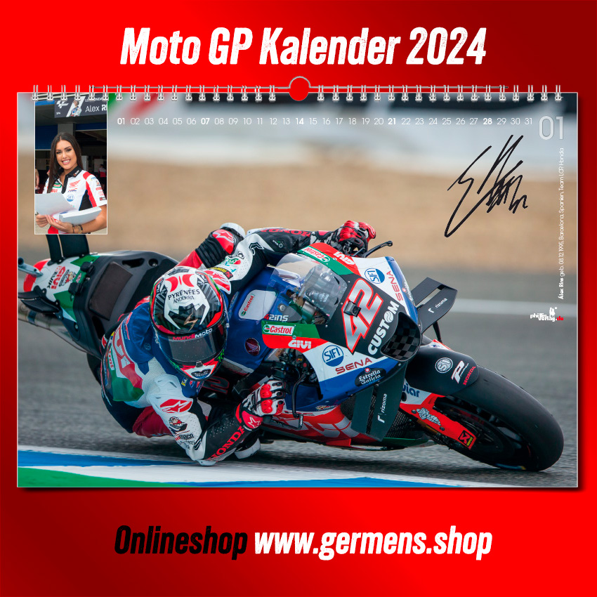 MotoGP-Kalender 2024 - Januar - Spanien, Alex Rins, LCR Honda Castrol, Motorrad: Honda - Der ultimative Wandkalender für alle Rennsportfans