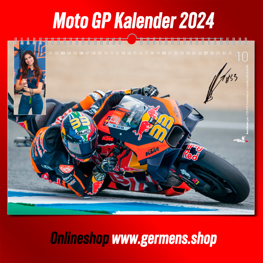 MotoGP-Kalender 2024 - Oktober - Südafrika, Brad Binder, Red Bull KTM Factory Racing, Motorrad: KTM - Der ultimative Wandkalender für alle Rennsportfans