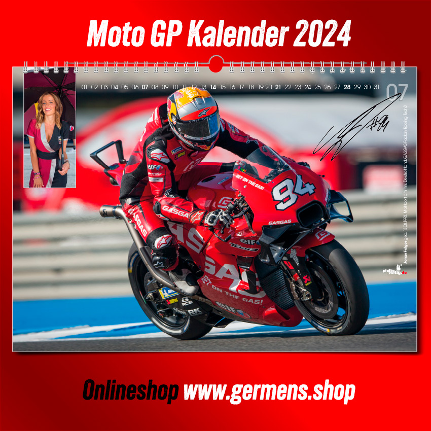 MotoGP-Kalender 2024 - Juli - Deutschland, Jonas Folger, GASGAS Factory Racing Tech3, Motorrad: KTM - Der ultimative Wandkalender für alle Rennsportfans