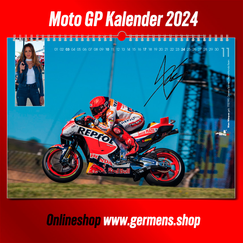 MotoGP-Kalender 2024 - November - Spanien, Marc Marquez, Repsol Honda Team, Motorrad: Honda - Der ultimative Wandkalender für alle Rennsportfans