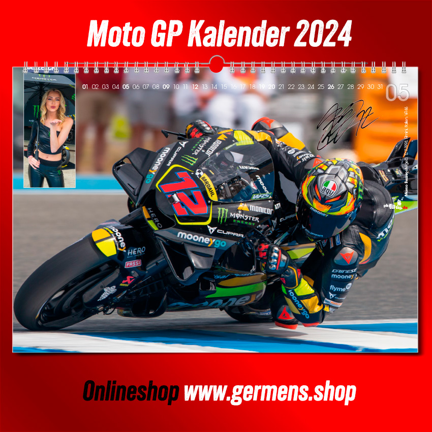 MotoGP-Kalender 2024 - Mai - Italien, Marco Bezzecchi, Mooney VR46 Racing Team, Motorrad: Ducati - Der ultimative Wandkalender für alle Rennsportfans