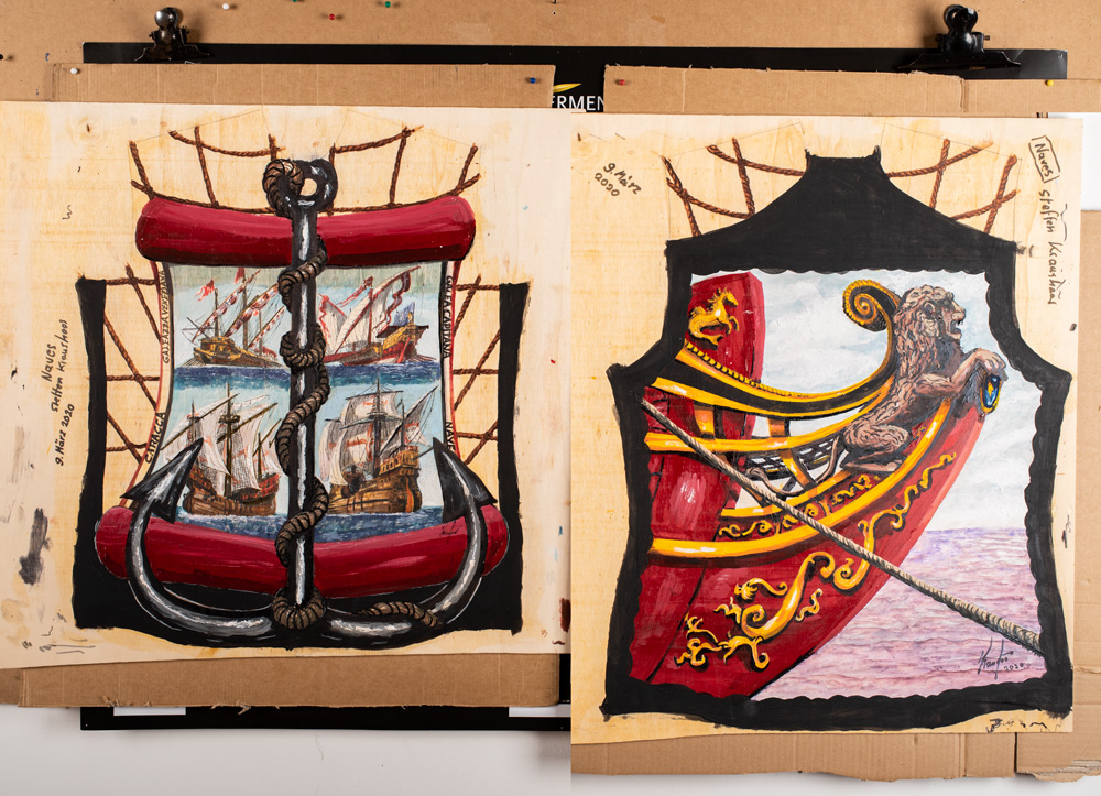 Original pintado «NAVES» del artista Steffen Kraushaar
