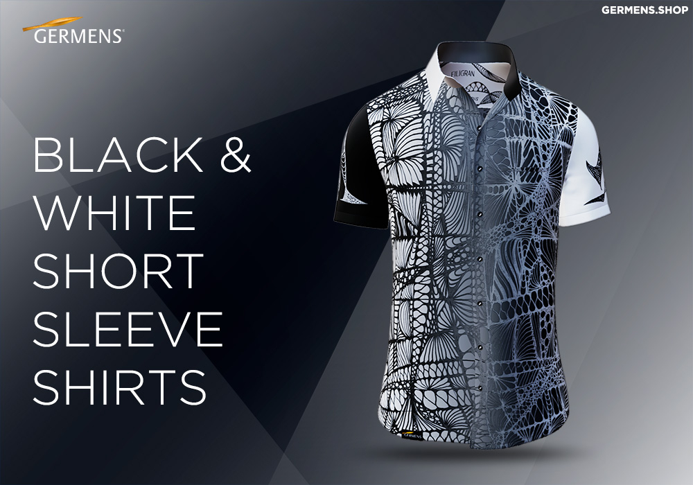 CAMISAS DE BOTONES EN BLANCO Y NEGRO PARA HOMBRE de GERMENS