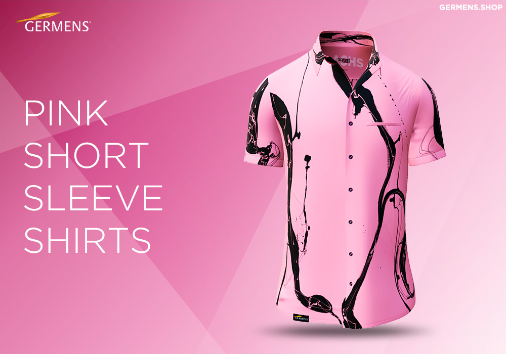 CAMISA ROSA DE MANGA CORTA CON BOTONES de GERMENS