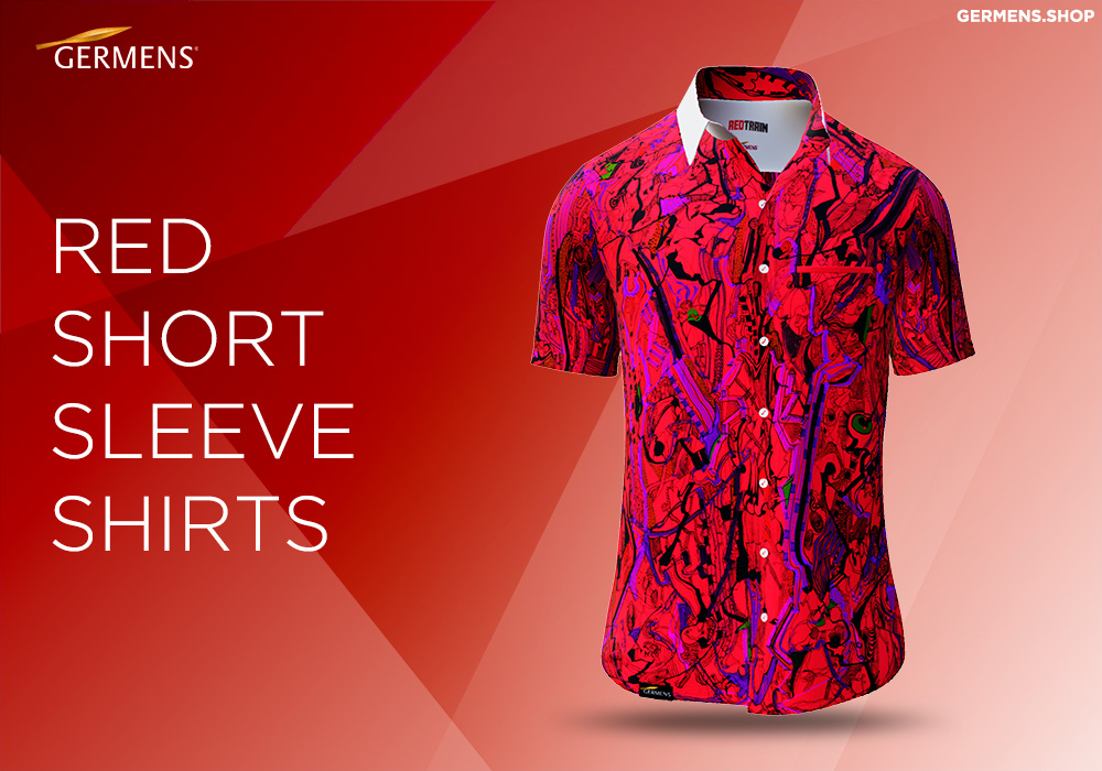 CAMISA DE MANGA CORTA CON BOTONES ROJOS de GERMENS