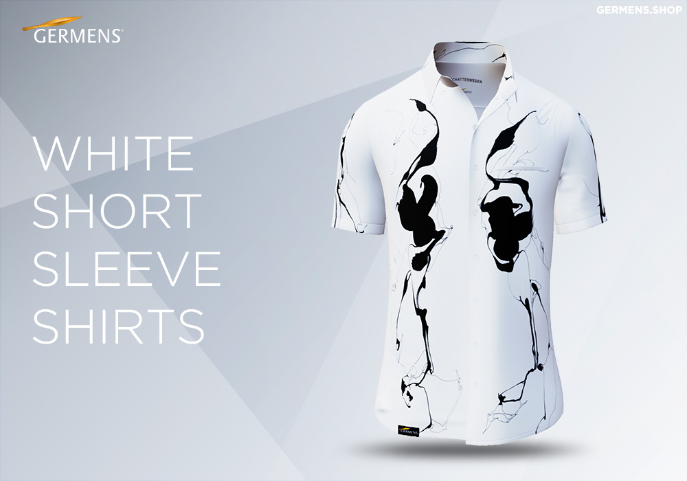 CAMISA BLANCA DE MANGA CORTA CON BOTONES PARA HOMBRE de GERMENS