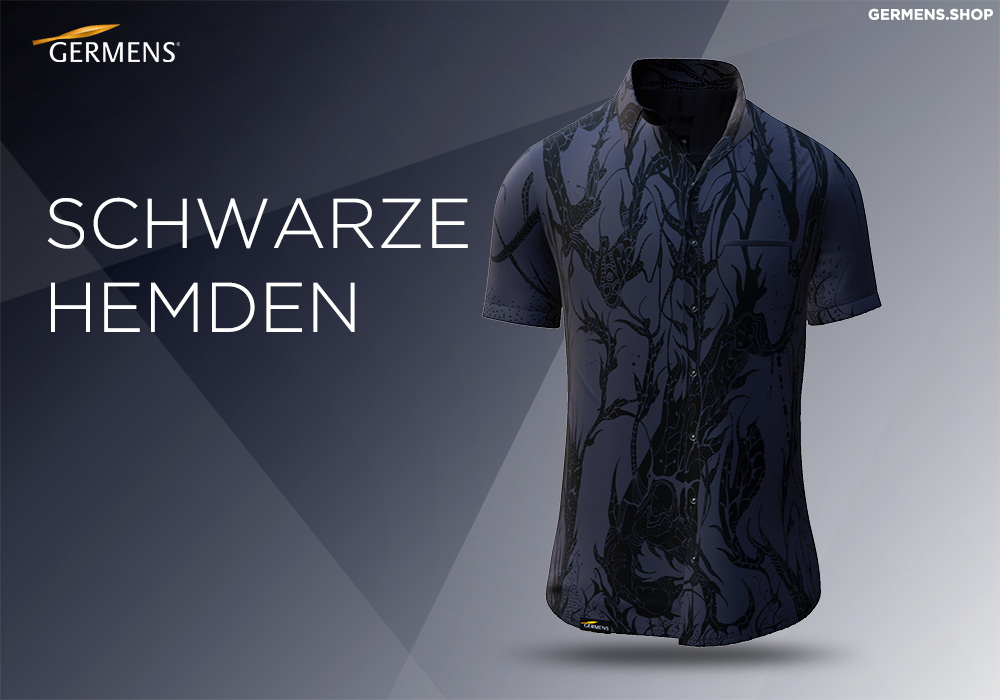 Camisa negra de manga corta para hombre de GERMENS