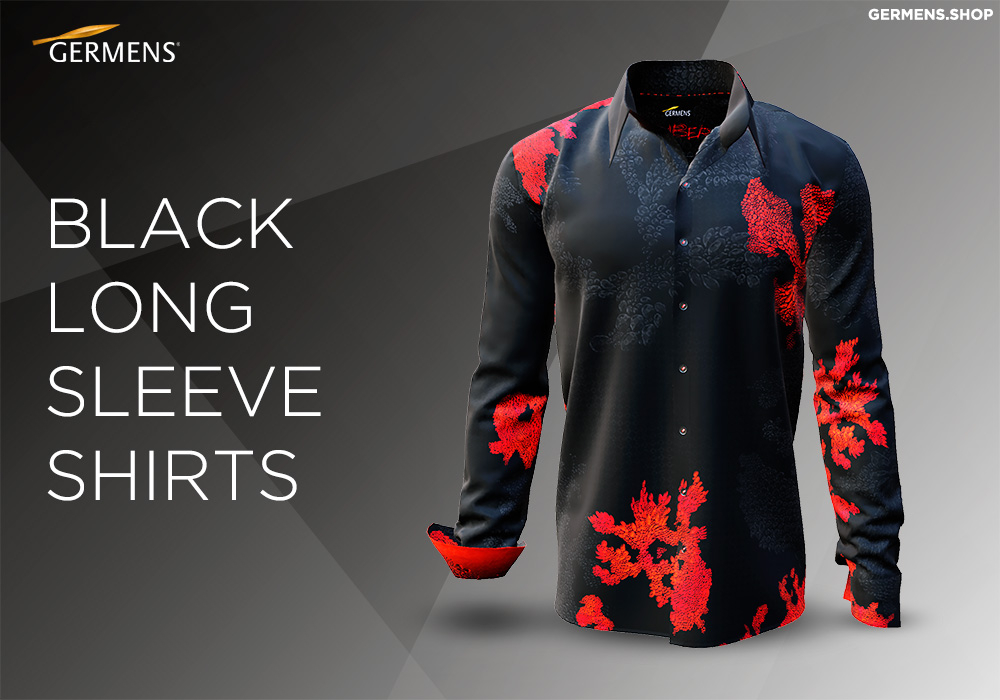 Camisa negra abotonada de GERMENS art fashion