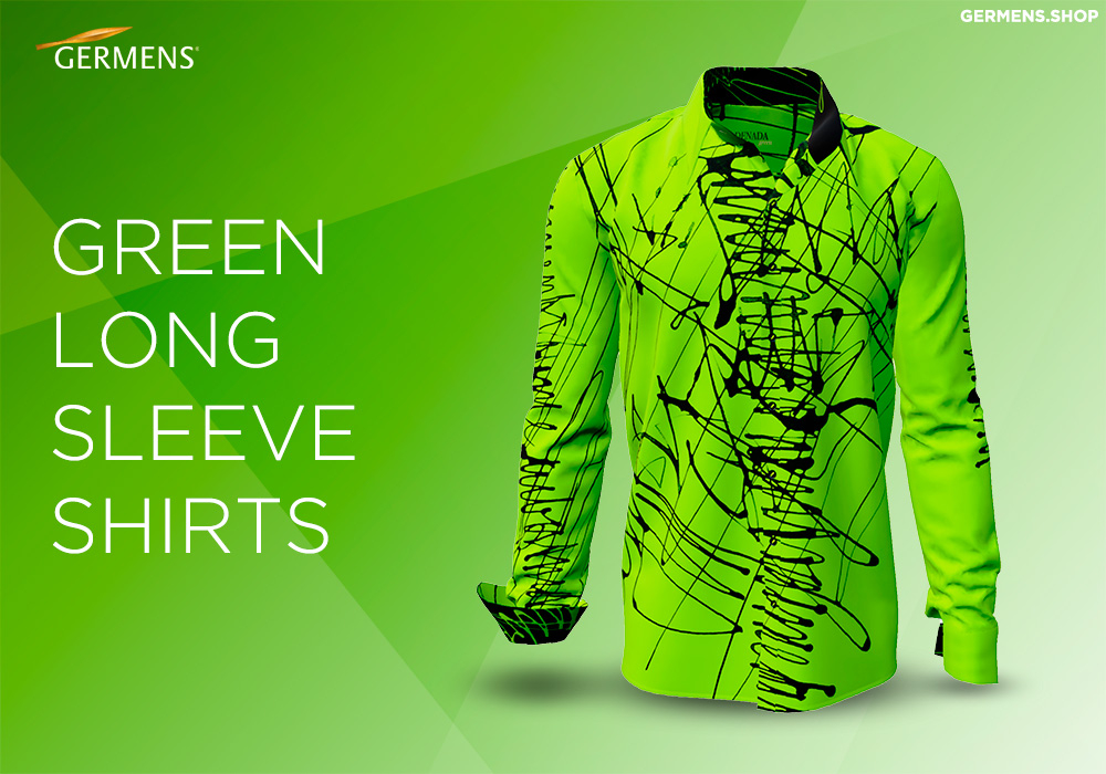 Camisa verde de botones para hombre de GERMENS artfashion