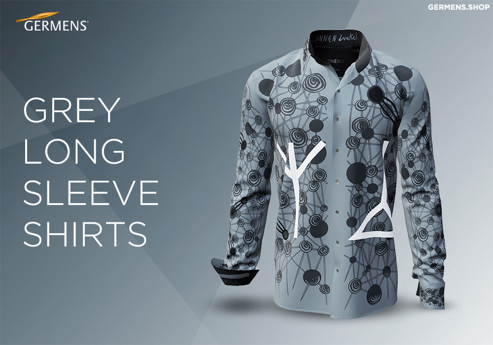 Camisa gris de manga larga con botones de GERMENS art fashion